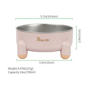 Ring-far Dog Bowl, Stainless Steel Dog Bowl,Dog Cat Food Water Bowl, Tetrapod Nonslip Rubber Bottom Design,201Stainless Steel Material,Prevent Feline Acne in Cats (24OZ, Pink, Ttrapod)